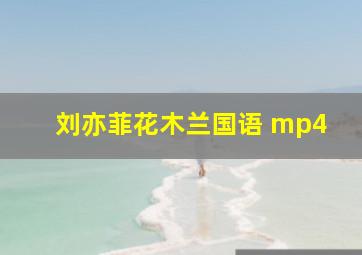 刘亦菲花木兰国语 mp4